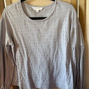 Down east smoky blue Textured lantern Sleeve Top medium